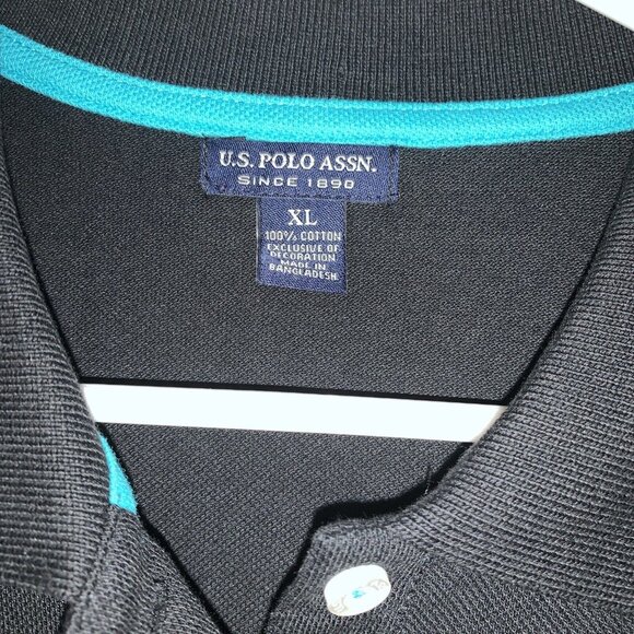 U.S. Polo Assn. Boys Short Sleeve 100% Cotton Polo XL (14) Shirt Black NWT READ - Picture 3 of 6